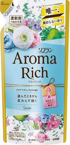 Кондиціонер для білизни з квітковим ароматом(змінний блок) LION Aroma Rich Sarah 400 мл(292388), фото 1