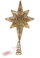 Верхівка на ялинку Зірка зі світлом 40 см BonaDi 12-371