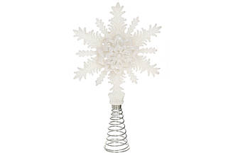Верхівка на ялинку Сніжинка біла 25см BonaDi 788-992