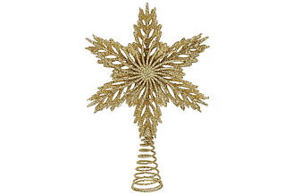 Верхівка на ялинку Сніжинка золото 25 см BonaDi 788-994