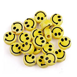 Намистини Смайл керамічні 5х8 мм Ø 1,8 мм 5 шт. Жовтий