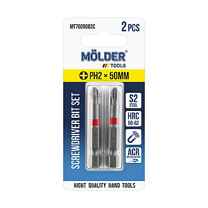 Набір біт Molder PH2x50мм 2шт кольорове маркування MT7025002C