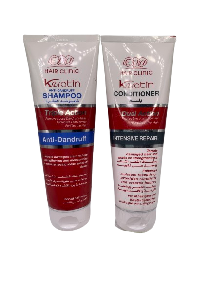 Eva Hair Clinic Keratin, Шампунь Anti-Dandruff + Кондиціонер Intensive Repair, Єгипет, фото 1