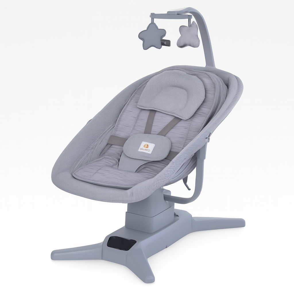 Електронна гойдалка-шезлонг Mastela для немовлят, рожевий з музикою та Bluetooth, фото 1