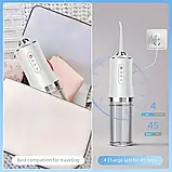 Портативний USB-ірригатор 220 мл з 3 режимами і 4 насадками — компактний електричний іригатор для ротової гігієни, фото 2