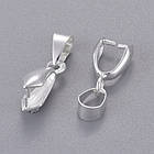 Тримач для Кулонів, Латунь, Колір: Срібло, Розмір: 14x7х6мм, Отвір 4х6мм, 10 шт, фото 5