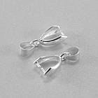 Тримач для Кулонів, Латунь, Колір: Срібло, Розмір: 14x7х6мм, Отвір 4х6мм, 10 шт, фото 6