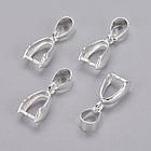 Тримач для Кулонів, Латунь, Колір: Срібло, Розмір: 14x7х6мм, Отвір 4х6мм, 10 шт, фото 7