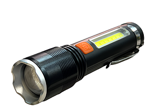 Ліхтарик кишеньковий акумуляторний POLICE P50 Zoom (BX-P12) USB, Cree P50 5W+COB / 500 Лм