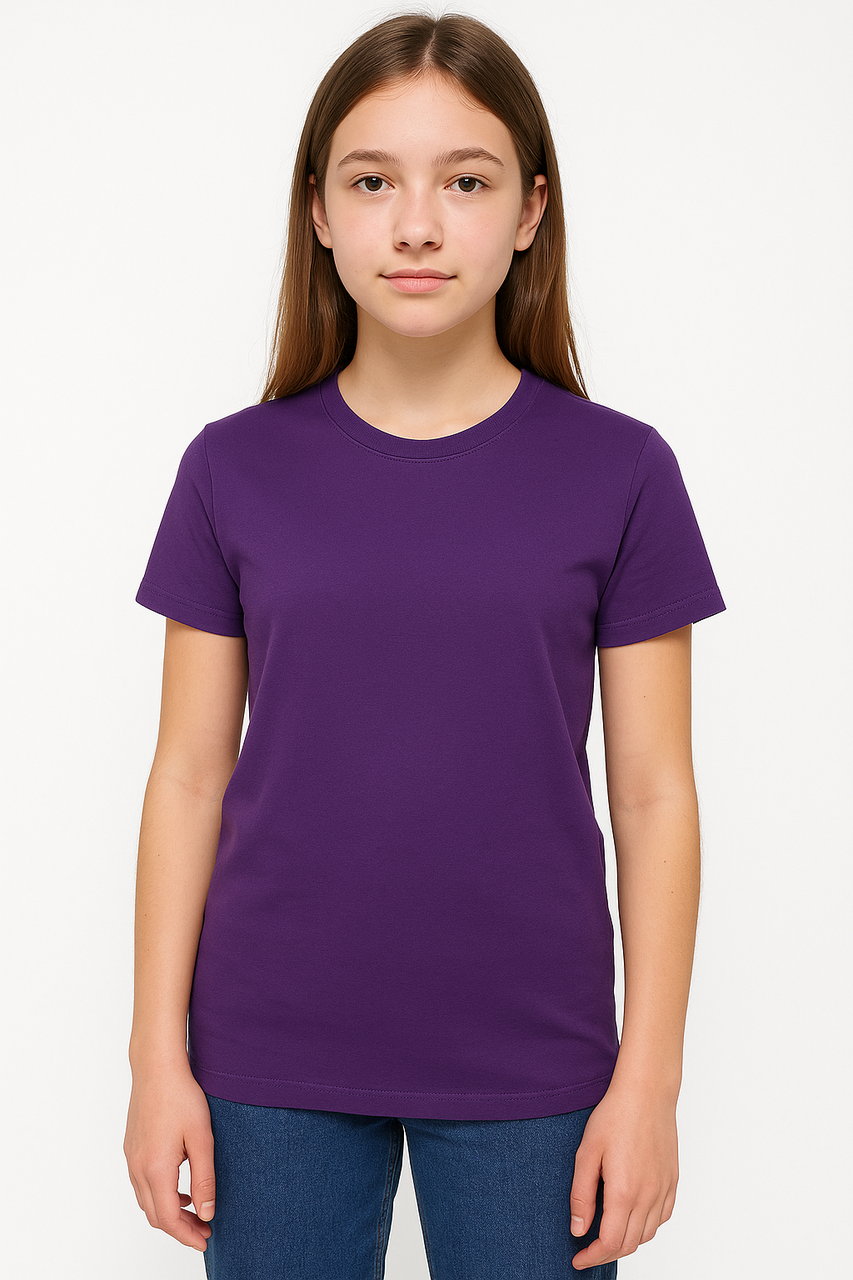 Футболка підліткова фіолетова з р.34 - по р.40 ОПТ