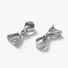 Тримач для Кулонів, Латунь, Колір: Платина, Розмір: 9 мм, Отвір 4x5мм, 10 шт, фото 4