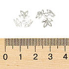 Шапочки для Бусин Залізні, Квітка, Колір: Срібло, Розмір: 13х4мм, Отвори 1.2 мм, 100 шт, фото 2