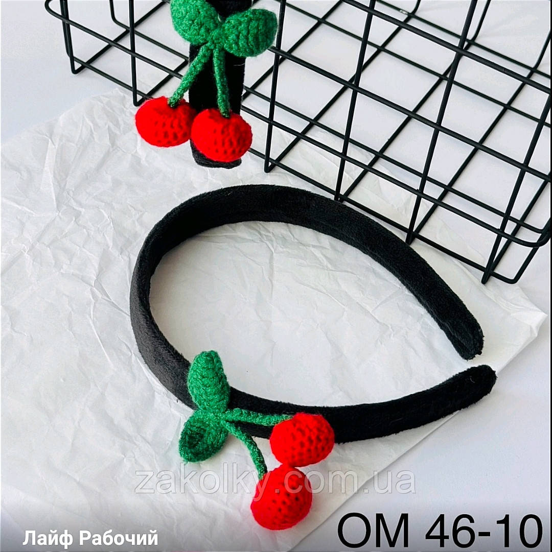 Обруч для волосся  "Вишеньки"., фото 1