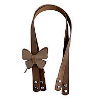 Ручки для сумки з натуральної шкіри на гвинтах з декором Метелик