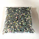 Скляні стрази Термоклейові, Клас AA, Круглі, Грані, Плоскі ззаду, Кристал АВ, 4.6-4.8мм (144 шт), фото 2