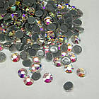 Скляні стрази Термоклейові, Клас AA, Круглі, Грані, Плоскі ззаду, Кристал АВ, 4.6-4.8мм (144 шт), фото 3