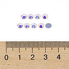 Скляні стрази Термоклейові, Клас AA, Круглі, Грані, Плоскі ззаду, Кристал АВ, 4.6-4.8мм (144 шт), фото 7