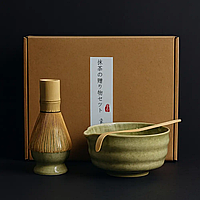 Набір посуди для приготування чаю матча зелений 4 предмети