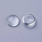 Кабошони Скляні, Круглі, Безбарвний, 12х4мм, 20 шт, фото 6