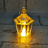 Ліхтарик LED свічка з підвіскою 9х4,3х4,3 см Прозорий 6032-024