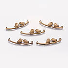 Конектор Птахи Біжутерний сплав, 2 отвори, Колір: Бронза, Розмір: 43х11х2мм, Отвір 1 мм, 10 шт, фото 2