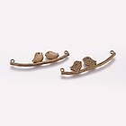 Конектор Птахи Біжутерний сплав, 2 отвори, Колір: Бронза, Розмір: 43х11х2мм, Отвір 1 мм, 10 шт, фото 3