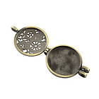 Кулон-Коробочка Шестерні Круглий Плоский, зі Сплава, Колір: Бронза, Розмір: 44x33x9 мм, Діаметр усередині 30 мм, фото 2