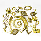 Конектор Біжутерний сплав, Мікс, Колір: Античне Золото, Розмір: 7~42x24~40x1 ~ 3 мм, Отвір 2~8 мм, 100 г, фото 3