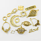 Конектор Біжутерний сплав, Мікс, Колір: Античне Золото, Розмір: 7~42x24~40x1 ~ 3 мм, Отвір 2~8 мм, 100 г, фото 5