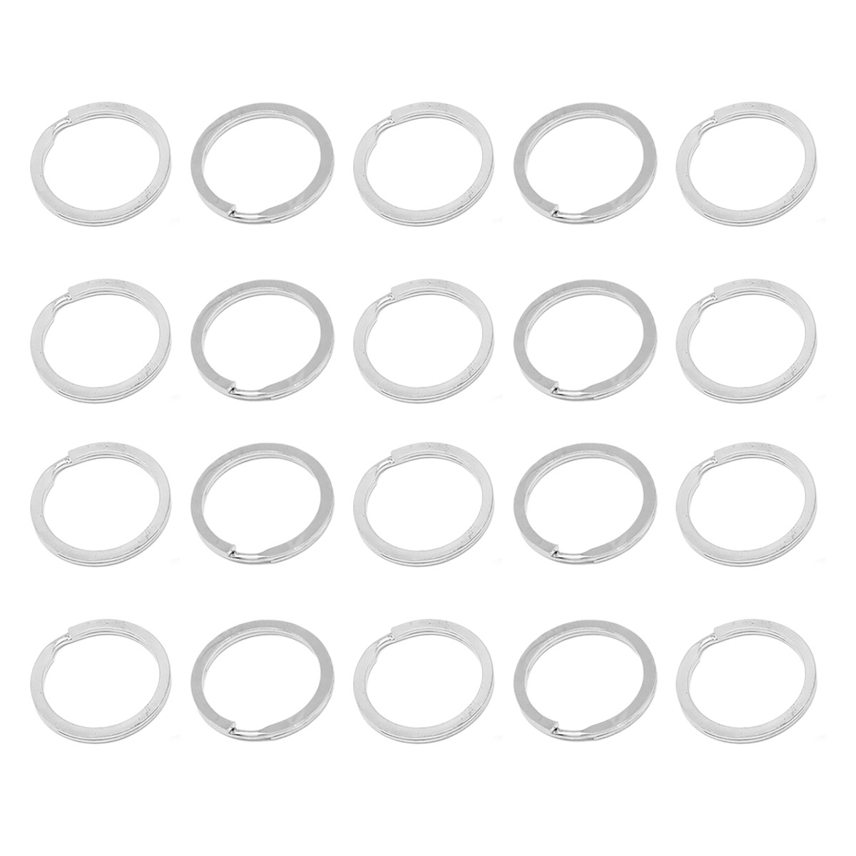 Кільце Замочок, для Брелків і Ключів, Залізне, Колір: Срібло, Діаметр 24 мм, 20 шт, фото 1