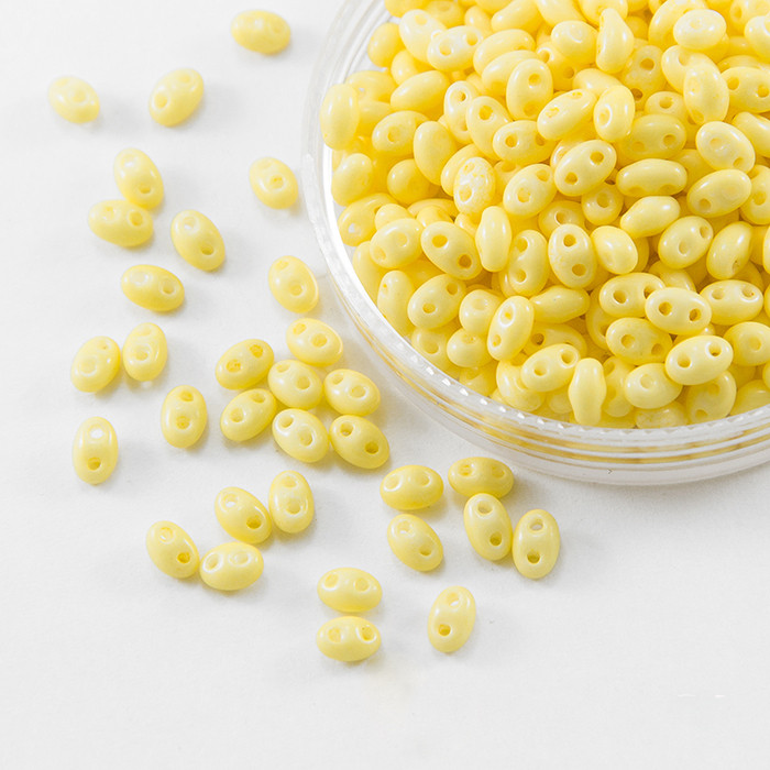 Бісер Preciosa Twin 03181, Мел Кольоровий, 2,5х5мм, Жовтий, 50 г, фото 1