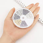 Набір Кришки Кримпів із Латуні, Оболочки для Затискних Бусин Стопперів, Колір: Мікс, Розмір: 5 мм, 1 набор, фото 2