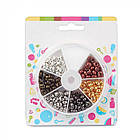 Набір Кришки Кримпів із Латуні, Оболочки для Затискних Бусин Стопперів, Колір: Мікс, Розмір: 5 мм, 1 набор, фото 3