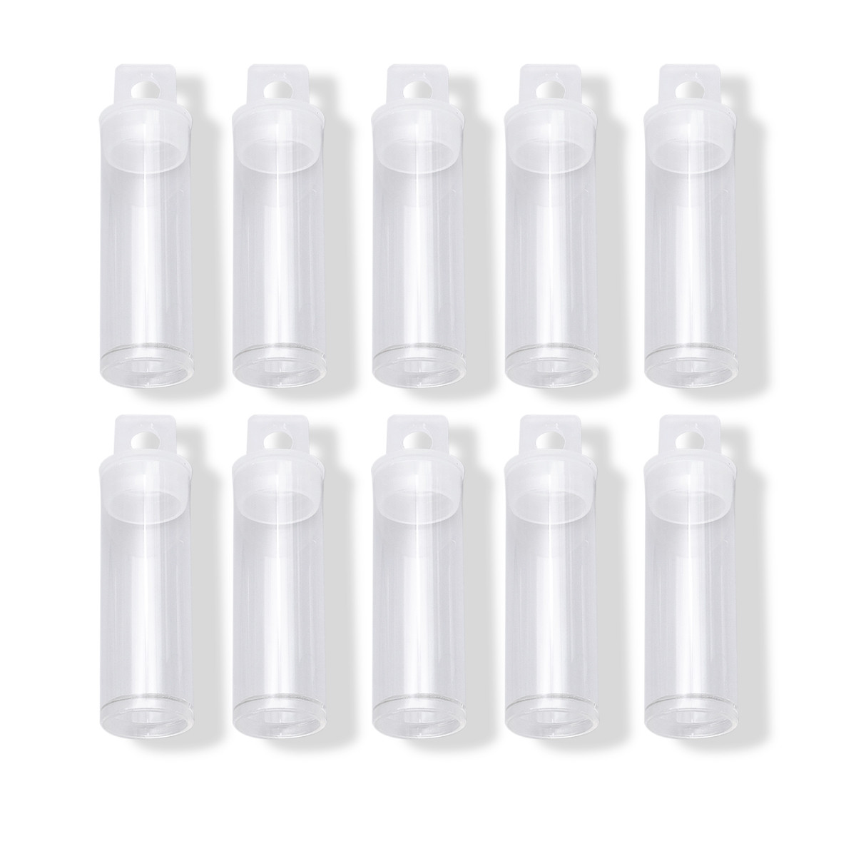 Контейнер для Бісера і Бусин, Пластик, Трубка, Безбарвний, 68x19мм, Об'єм 10мл, 20шт/уп, фото 1