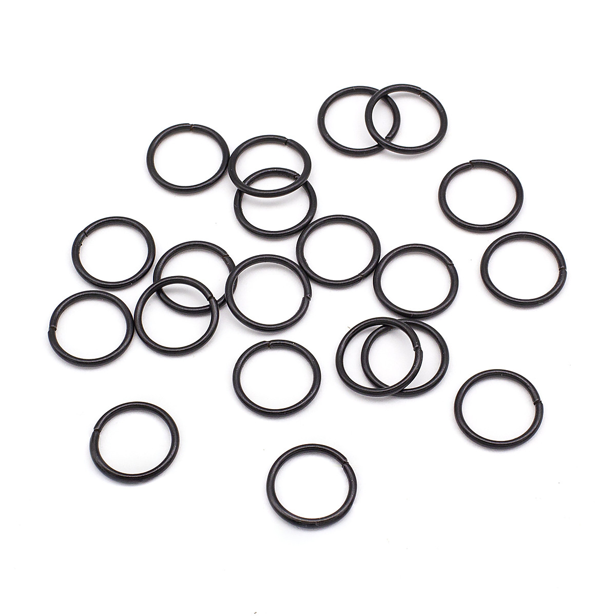 Колечки одинарні, Залізні, Непаяні, Колір: Чорний, Розмір: 10х1мм, Внутрішній Діаметр 8 мм, 20 шт, фото 1
