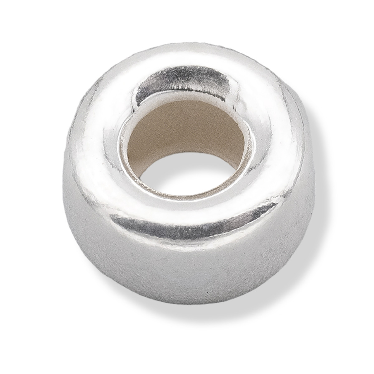 Срібло 925 Бусини-роздільники, Рондель, Розмір: 8х4.5мм, Отвір: 3.5мм, 1 шт, фото 1