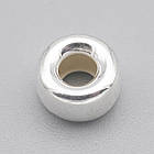 Срібло 925 Бусини-роздільники, Рондель, Розмір: 8х4.5мм, Отвір: 3.5мм, 1 шт, фото 2