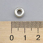 Срібло 925 Бусини-роздільники, Рондель, Розмір: 8х4.5мм, Отвір: 3.5мм, 1 шт, фото 4