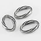 Конектор Овал Акрил, Колір: Античне Срібло, Розмір: 31.5x21x5мм, Приблизно 24 шт.25г, фото 2