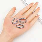 Конектор Овал Акрил, Колір: Античне Срібло, Розмір: 31.5x21x5мм, Приблизно 24 шт.25г, фото 3