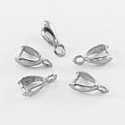 Тримач для Кулонів, Латунь, Клас АА, Колір: Платина, Розмір: 11x6x3.6 мм, Отвір 2 мм, Пін 1 мм, 10 шт, фото 4