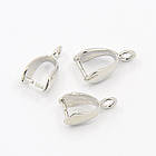 Тримач для Кулонів, Латунь, Клас АА, Колір: Платина, Розмір: 11x6x3.6 мм, Отвір 2 мм, Пін 1 мм, 10 шт, фото 6