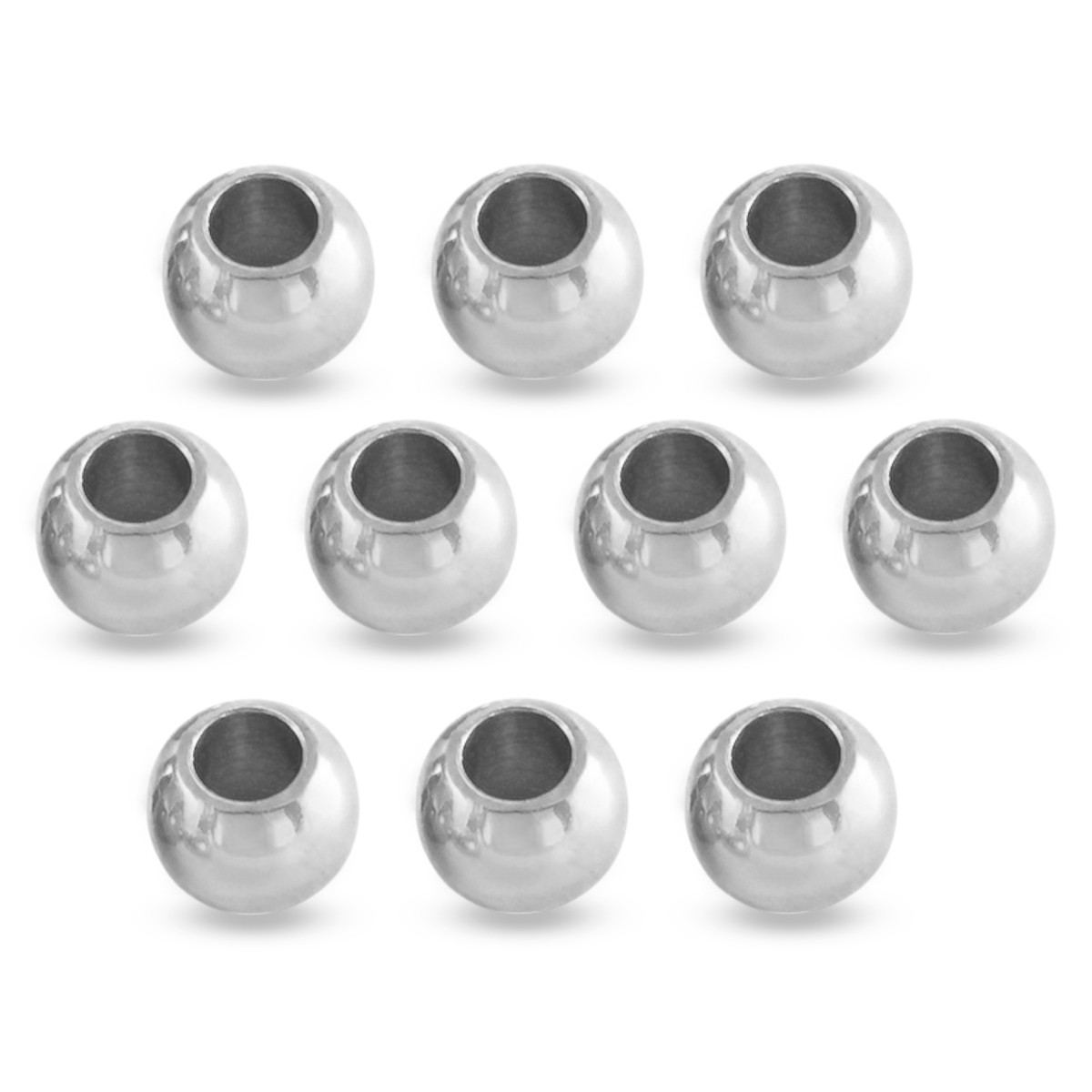 Бусини, Еко Латунь, Круглі, Покриття Платина, Розмір: 3 мм, Отвір 1 мм, 20 шт, фото 1