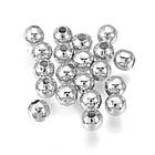 Бусини, Еко Латунь, Круглі, Покриття Платина, Розмір: 3 мм, Отвір 1 мм, 20 шт, фото 2