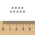 Бусини, Еко Латунь, Круглі, Покриття Платина, Розмір: 3 мм, Отвір 1 мм, 20 шт, фото 4