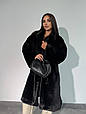 Шуба жіноча мутонова Модель: 842-0102 Колір: Чорний, молоко, фото 5