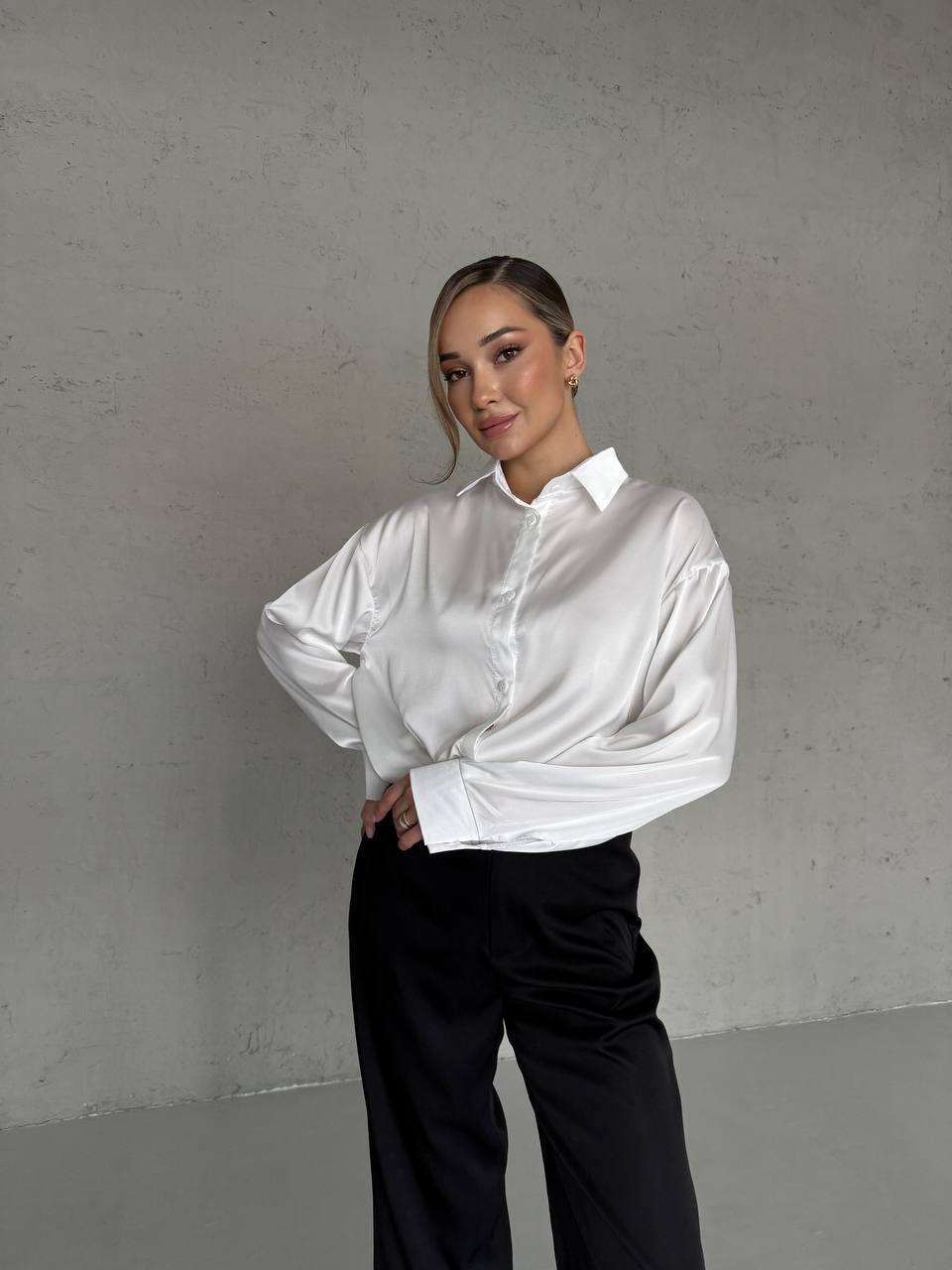 Сорочка жіноча шовкова Модель: 842-063 Колір: Чорний, білий, фото 1