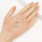 Бусини, Латунь, Хрест, Покриття платиною, Розмір: 8х8х3мм, Отвір 1.4 мм, 2 шт, фото 2