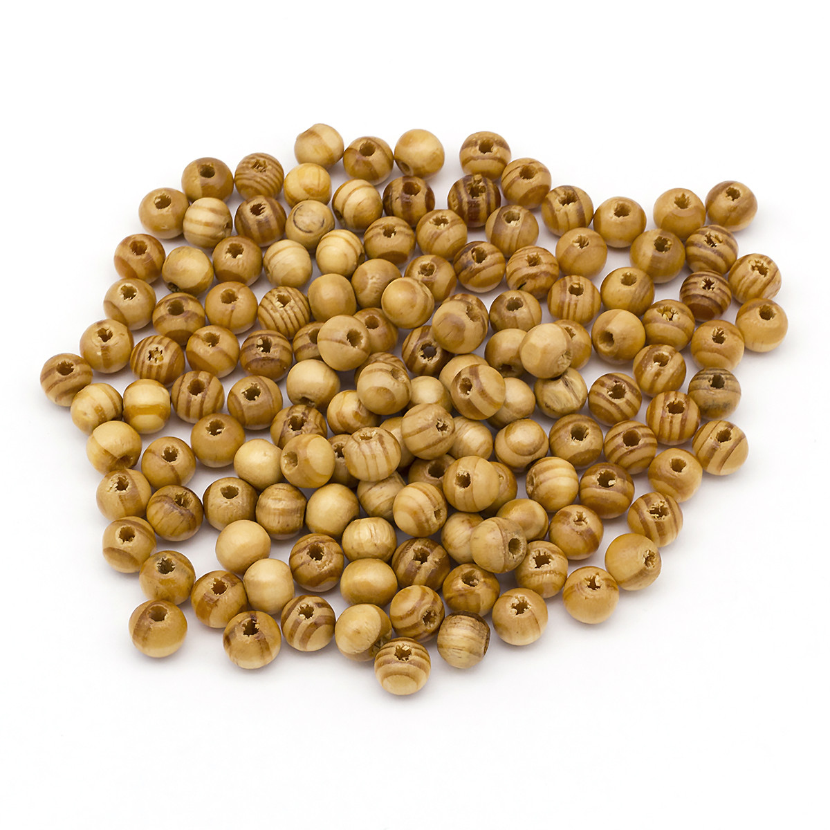 Бусини Дерев'яні, Круглі, Коричневий, 6 мм, Одв. 1.5 мм, ~ 330 шт./25г, фото 1
