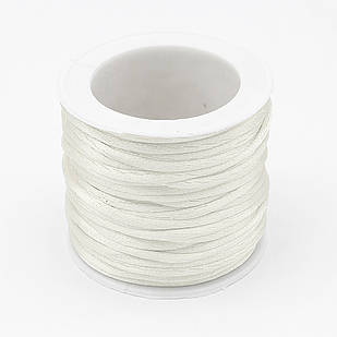 Шнур Нейлоновий Плетений круглий, Білий, Товщина 2 мм, ~ 10 м/котушка, 1 катушка